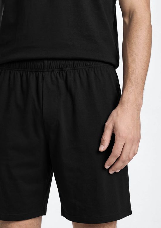 Foto do produto: Pijama Curto Masculino Comfort Em Algodão Pima - Preto