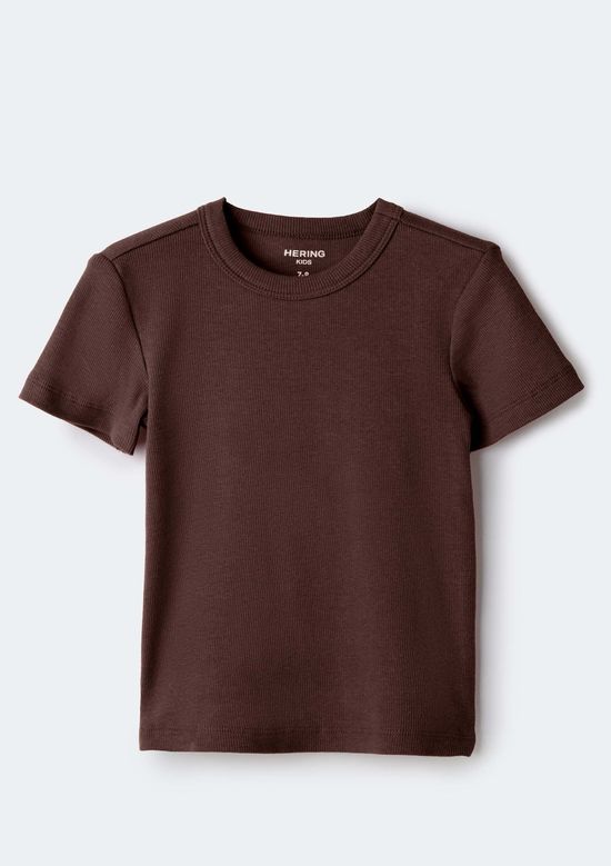 Foto do produto: Blusa Infantil Menina Em Ribana Canelada - Marrom