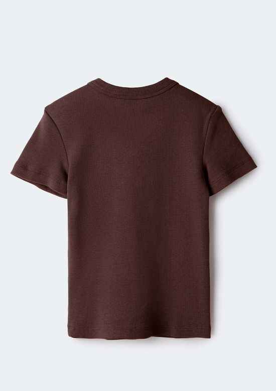 Foto do produto: Blusa Infantil Menina Em Ribana Canelada - Marrom