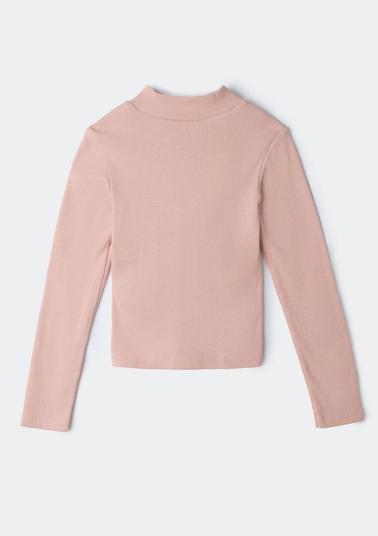 Foto do produto: Blusa Básica Infantil Menina Manga Longa Com Gola Alta - Rosa