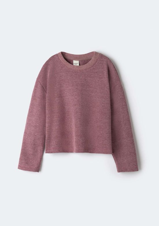 Foto do produto: Blusa Infantil Menina Manga Longa Em Veludo Estonado - Vinho