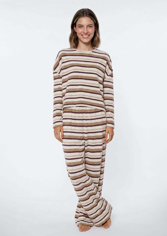 Foto do produto: Pijama Feminino Longo Em Tricô Fio Tinto - Vinho