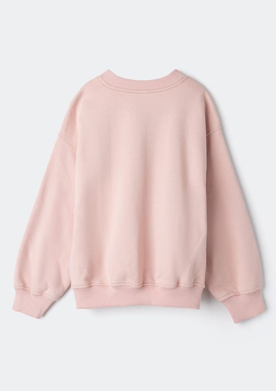 Foto do produto: Blusão De Moletom Infantil Menina Oversized Com Estampa - Rosa