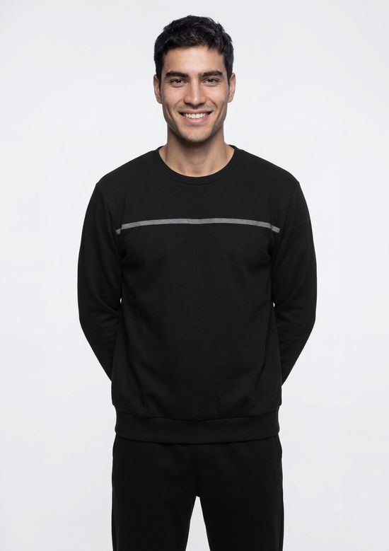Foto do produto: Pijama Longo Masculino Em Moletom - Preto
