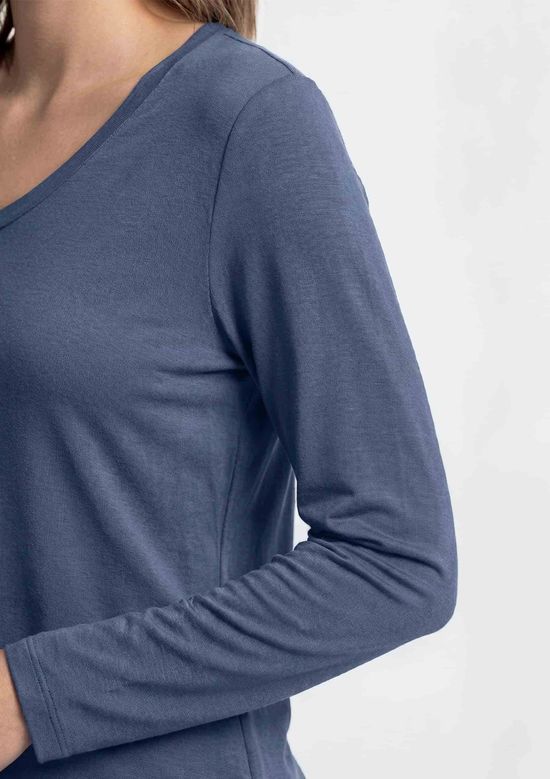Foto do produto: Pijama Feminino Longo Em Algodão - Azul