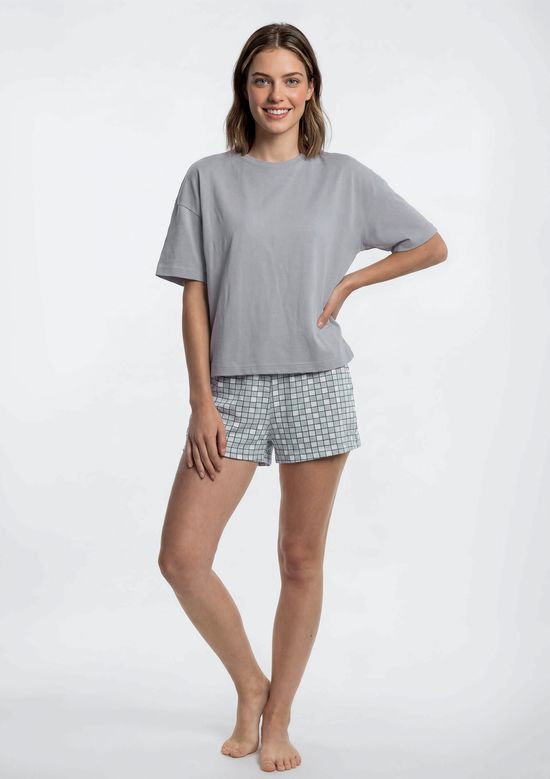 Foto do produto: Pijama Curto Feminino Box Estampado - Cinza