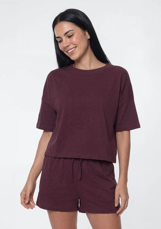 Foto do produto: Pijama Feminino Curto Box Em Algodão - Vermelho