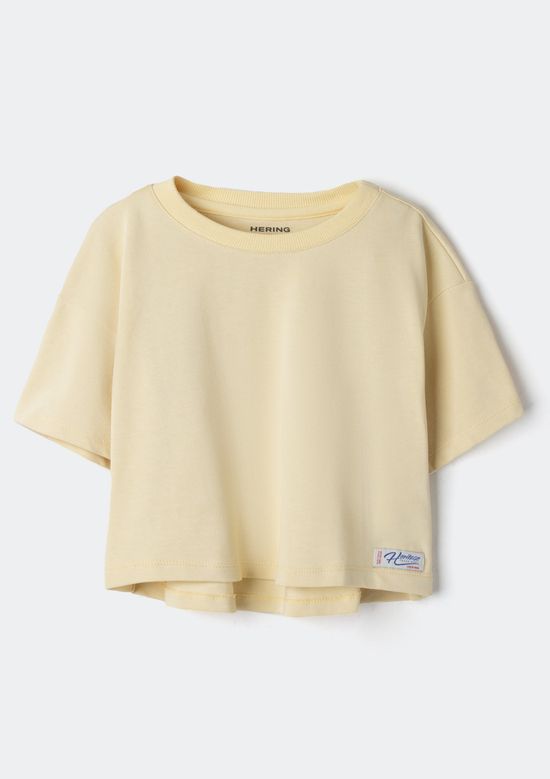 Foto do produto: Blusa Infantil Menina Oversized Em Malha Binada - Amarelo