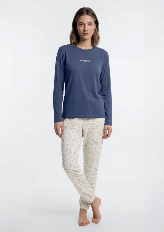 Foto do produto: Pijama Longo Feminino Estampado - Azul