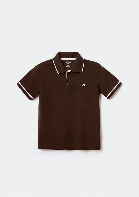 Foto do produto: Camisa Polo Básica Menino De Algodão Com Bordado - Marrom