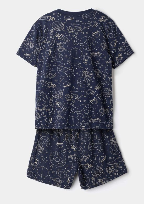 Foto do produto: Pijama Curto Infantil Que Brilha no Escuro - Azul