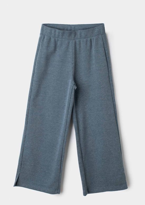 Foto do produto: Calça Infantil Menina Wide Leg Em Tricô - Azul
