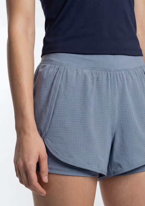 Foto do produto: Shorts Esportivo Feminino Runner Texturizado - Azul