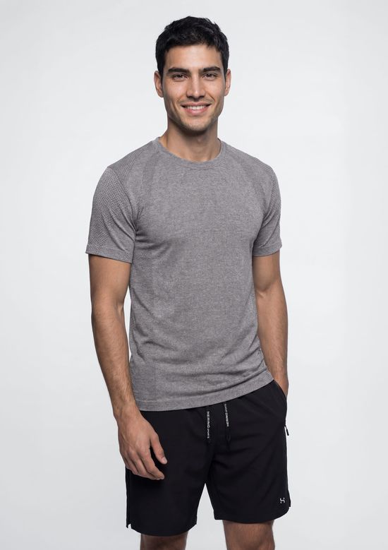 Foto do produto: Camiseta Esportiva Masculina Texturizada Sem Costura - Cinza
