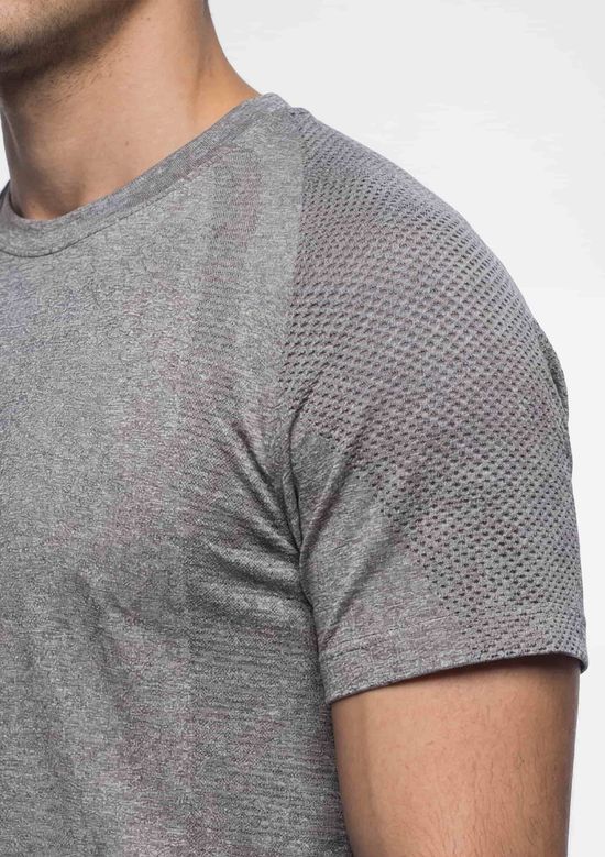 Foto do produto: Camiseta Esportiva Masculina Texturizada Sem Costura - Cinza