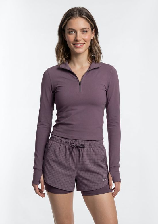 Foto do produto: Camiseta Esportiva Feminina Manga Longa Easy Care - Roxo