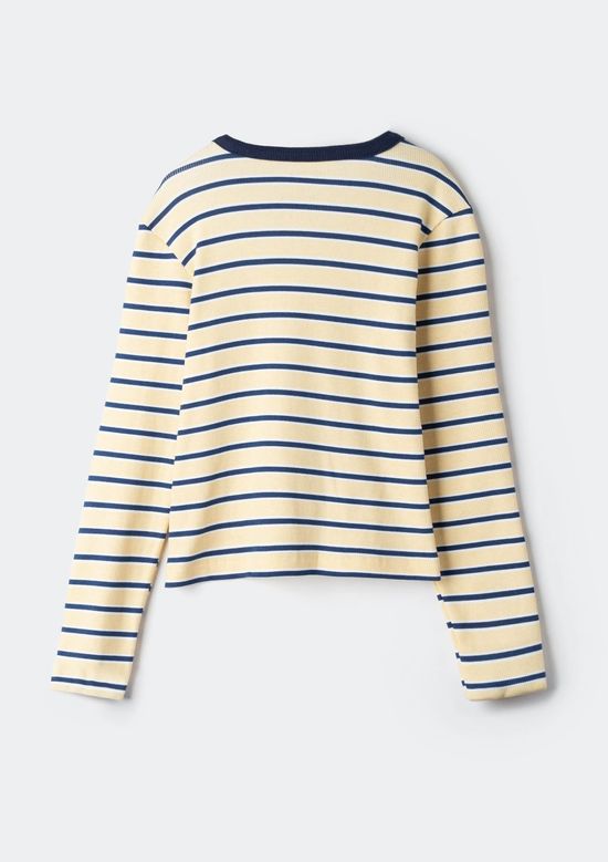 Foto do produto: Blusa Infantil Menina Listrada Manga Longa - Creme