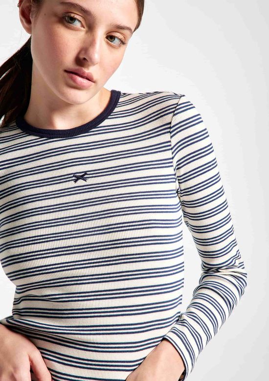 Foto do produto: Blusa Feminina Manga Longa Listrada - Azul