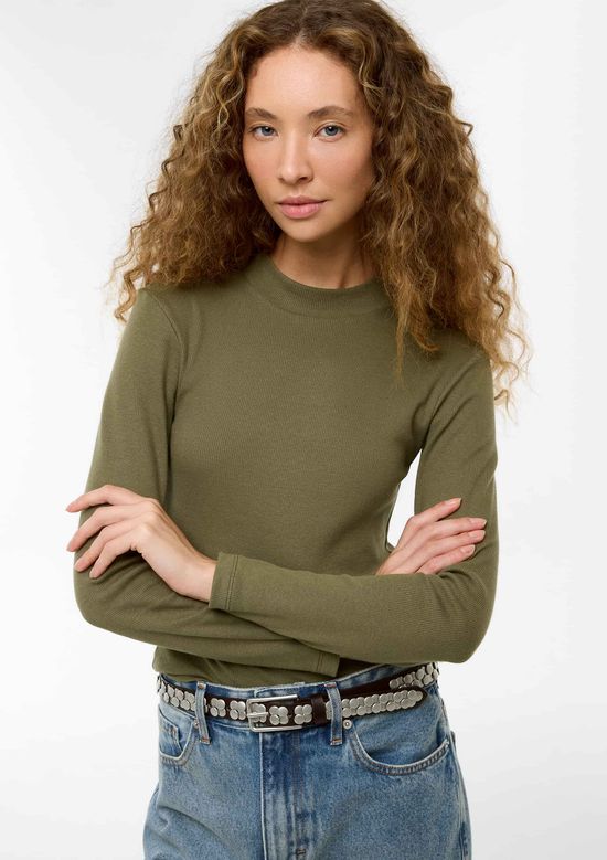 Foto do produto: Blusa Feminina Gola Alta Canelada - Verde