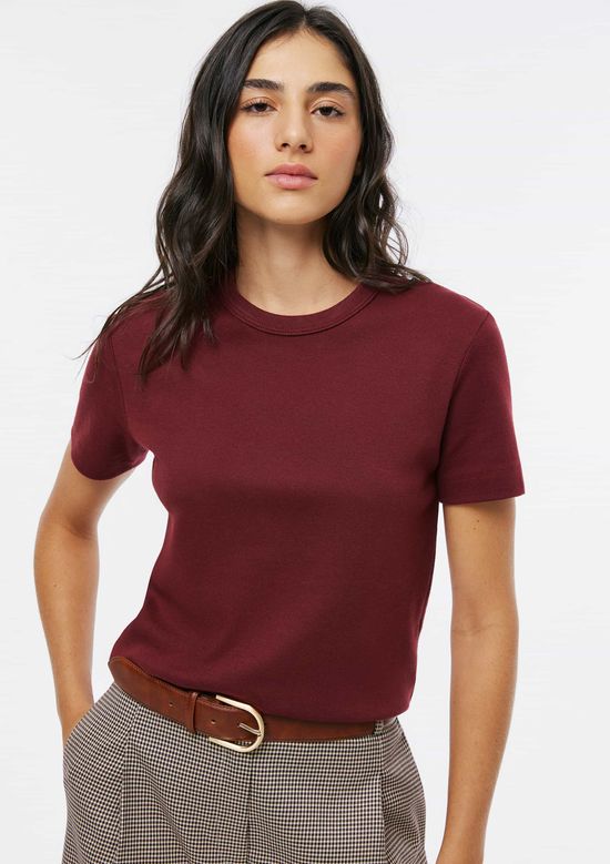 Foto do produto: Camiseta Feminina Slim Em Algodão - Vermelho