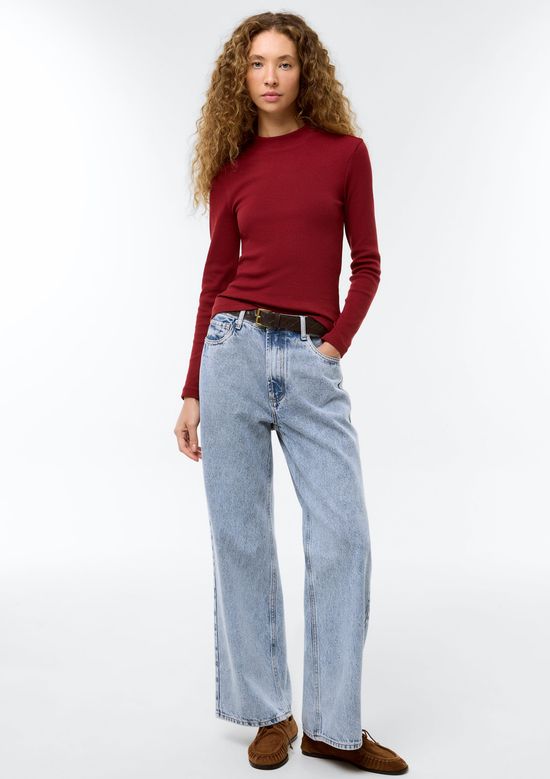 Foto do produto: Blusa Feminina Gola Alta Canelada - Vinho