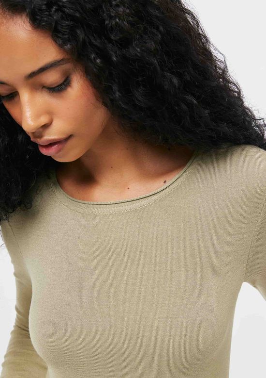 Foto do produto: Blusa Feminina Manga Longa Slim Em Tricô Leve - Verde