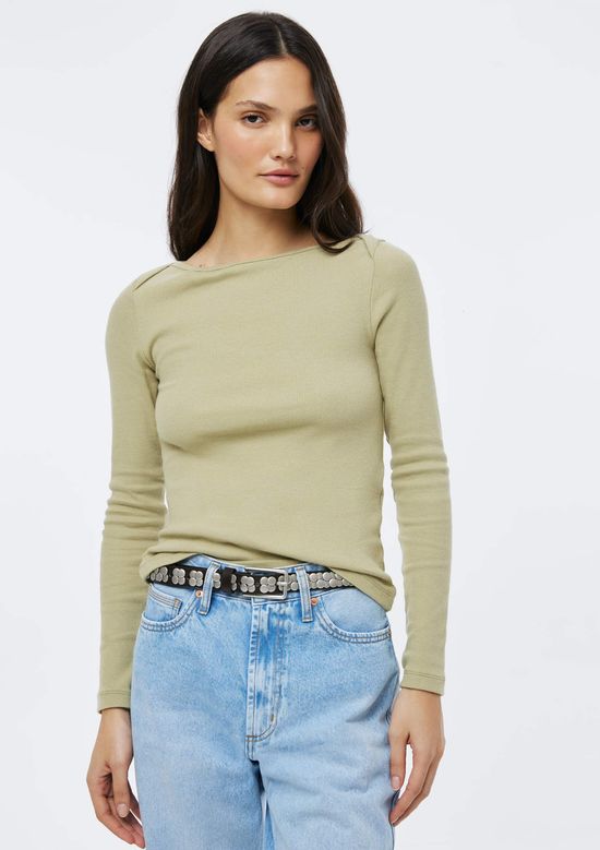 Foto do produto: Blusa Feminina Manga Longa Com Elastano - Verde