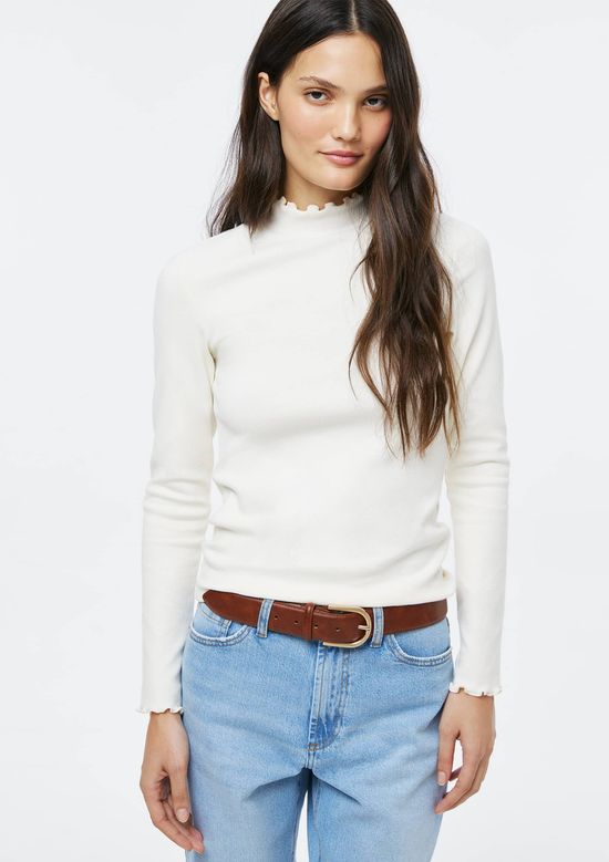 Foto do produto: Blusa Feminina Manga Longa Com Elastano - Creme