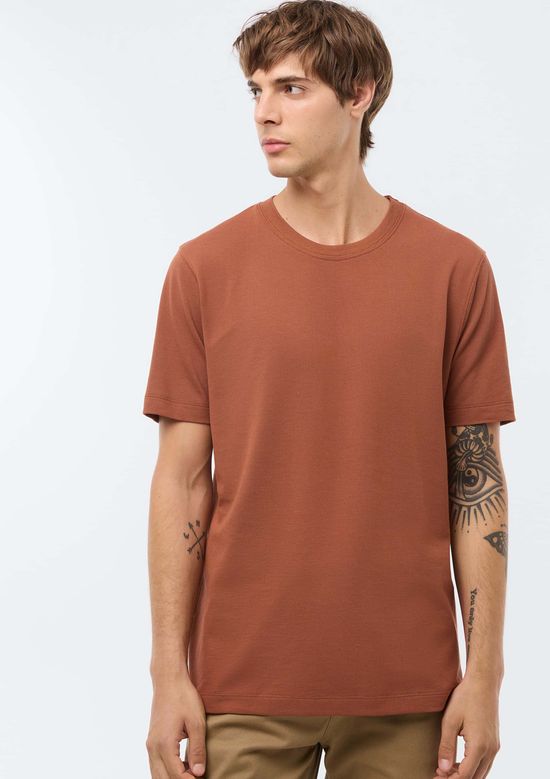 Foto do produto: Camiseta Masculina Em Malha Piquet Pima - Marrom
