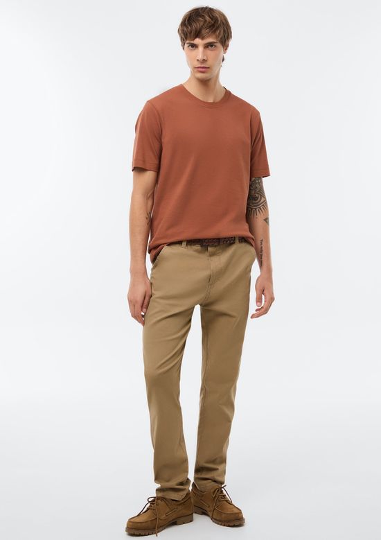 Foto do produto: Camiseta Masculina Em Malha Piquet Pima - Marrom