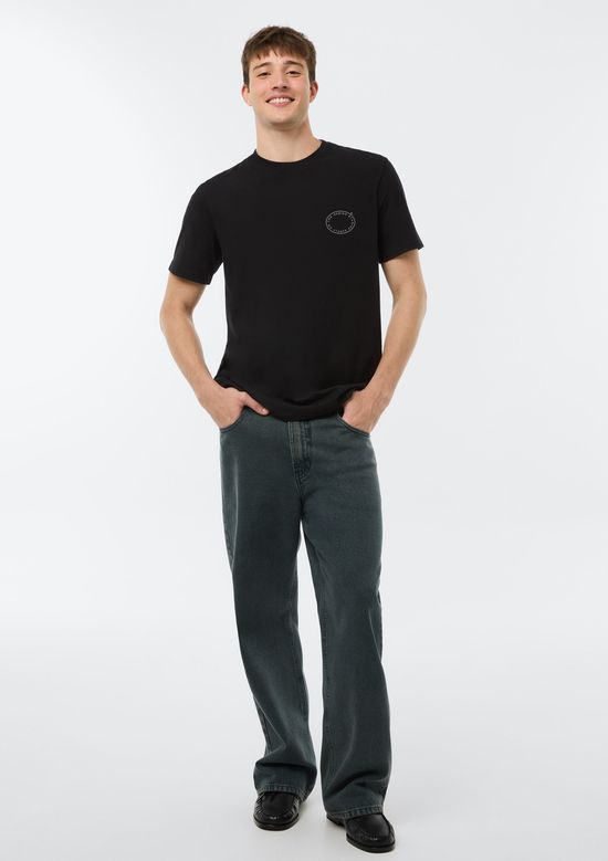 Foto do produto: Camiseta Masculina Manga Curta Com Estampa - Preto