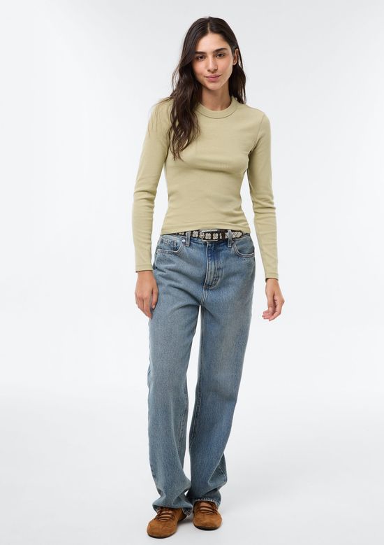 Foto do produto: Blusa Feminina Manga Longa Slim Em Ribana - Verde