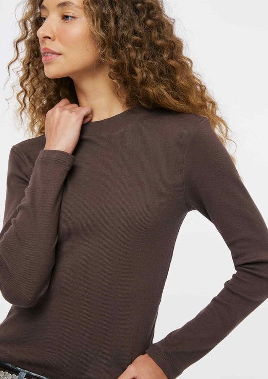Foto do produto: Blusa Feminina Gola Alta Canelada - Marrom