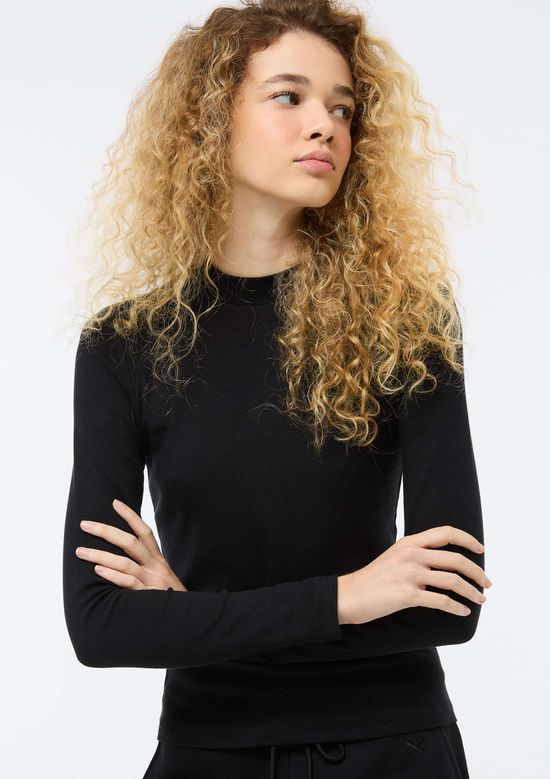 Foto do produto: Blusa Feminina Gola Alta Canelada - Preto