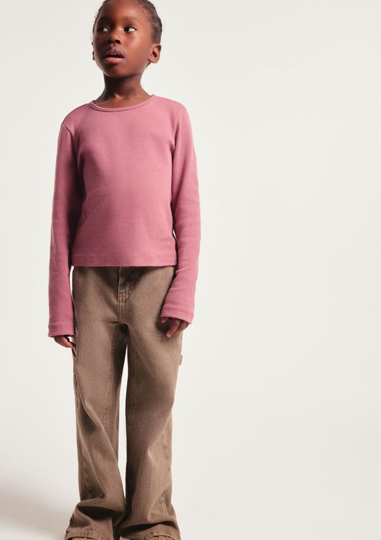 Foto do produto: Blusa Manga Longa Infantil Menina Em Ribana - Rosa