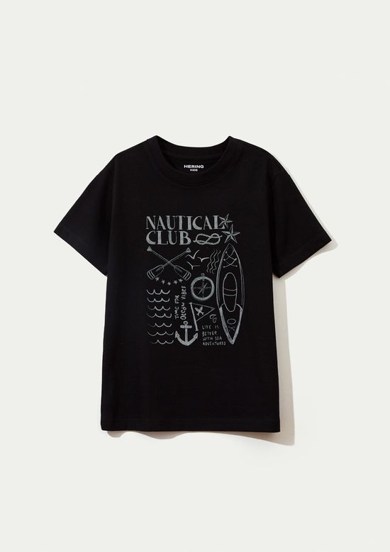 Foto do produto: Camiseta Infantil Menino Manga Curta Com Estampa - Preto