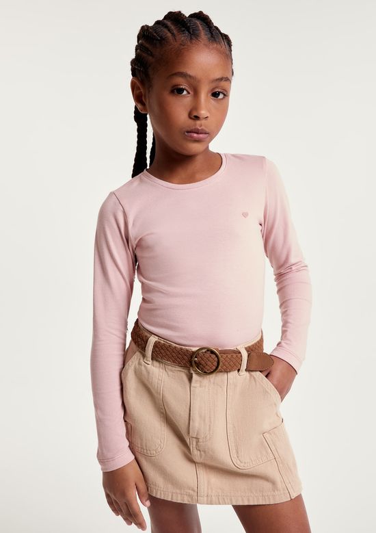 Foto do produto: Blusa Básica Infantil Menina Manga Longa Com Patch Hering Kids - Rosa