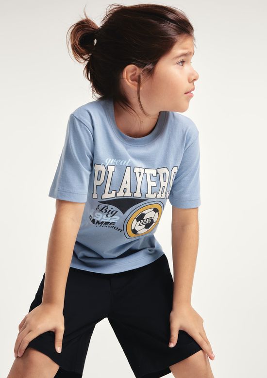 Foto do produto: Camiseta Infantil Menino Manga Curta Com Estampa - Azul