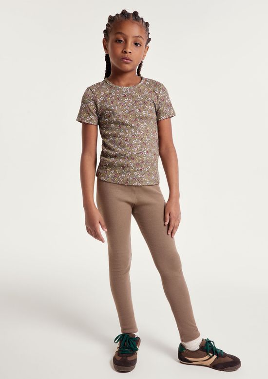 Foto do produto: Calça Legging Básica Infantil Menina Em Ribana - Marrom