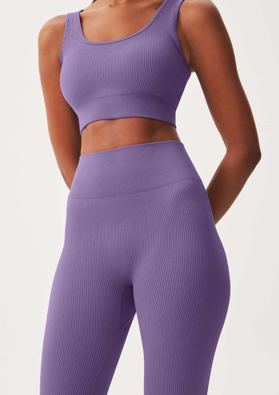 Foto do produto: Calça Legging Feminina Canelada Sem Costura - Roxo