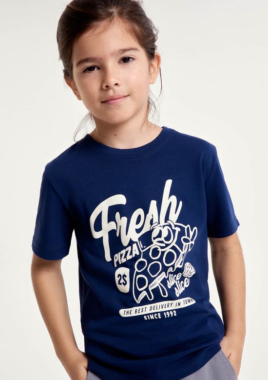 Foto do produto: Camiseta Infantil Menino Manga Curta Com Estampa - Azul