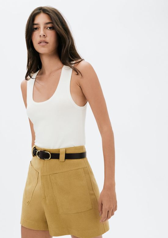Foto do produto: Regata Feminina Slim Decote U Em Tricô De Viscose - Off white