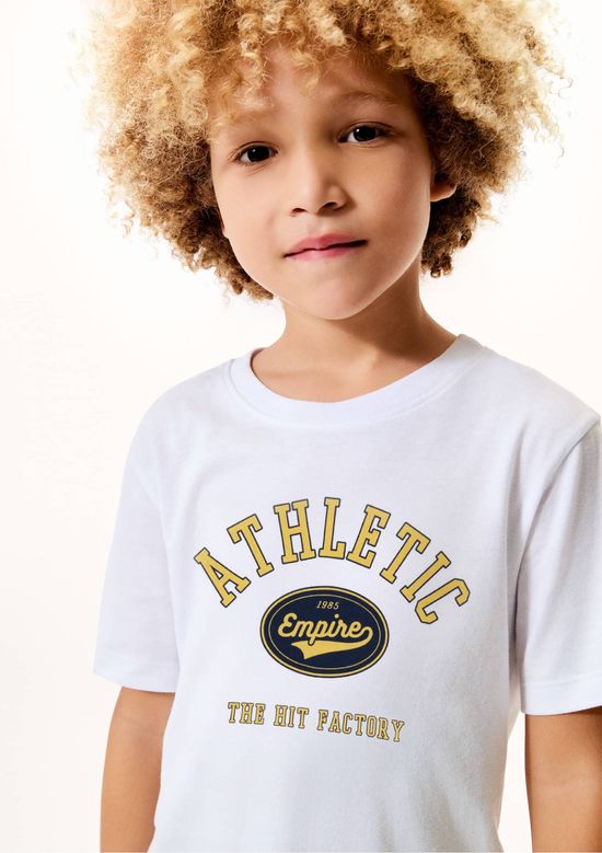 Foto do produto: Camiseta Infantil Menino Manga Curta Com Estampa - Branco