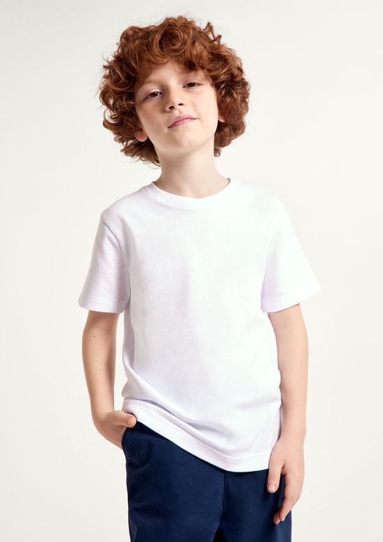 Foto do produto: Camiseta Básica Infantil Menino Manga Curta Slim - Branco
