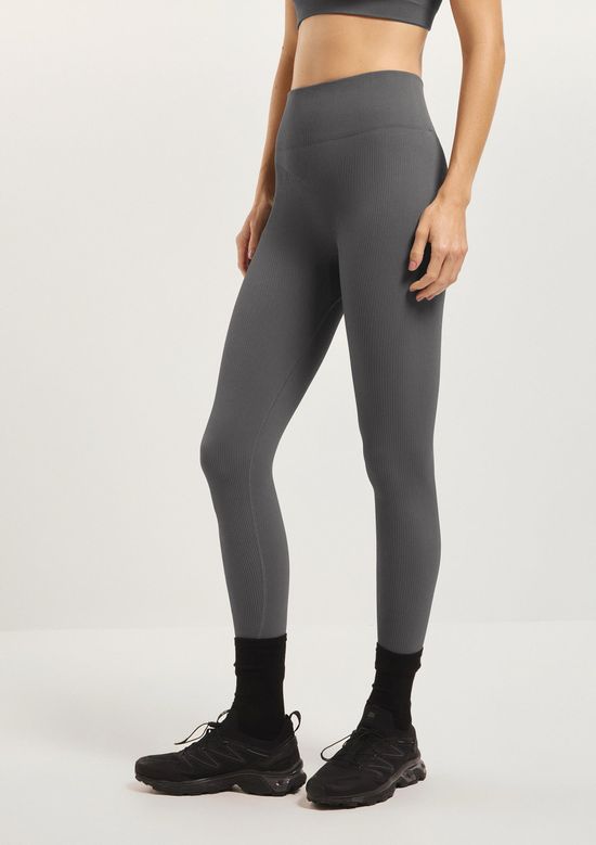 Foto do produto: Calça Legging Feminina Canelada Sem Costura - Cinza