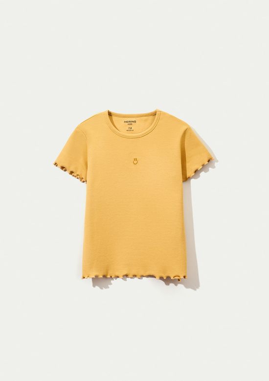 Foto do produto: Blusa Manga Curta Infantil Menina Em Ribana - Amarelo