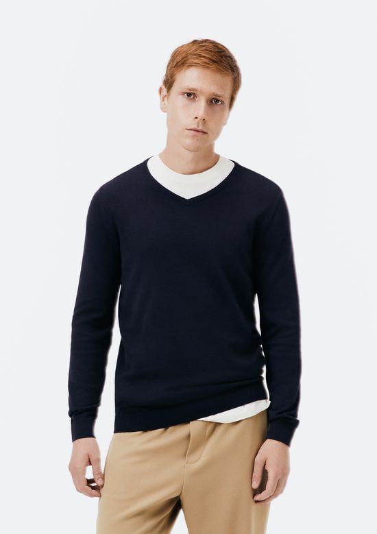 Foto do produto: Suéter Básico Masculino Regular Gola V Em Tricô - Azul