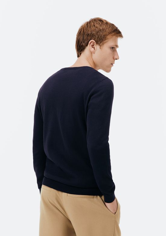 Foto do produto: Suéter Básico Masculino Regular Gola V Em Tricô - Azul