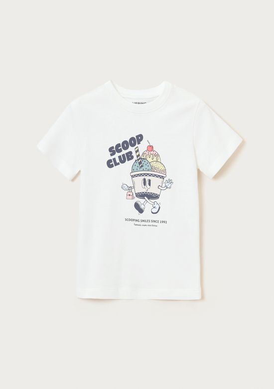 Foto do produto: Blusa Infantil Menina Manga Curta Com Estampa - Off white