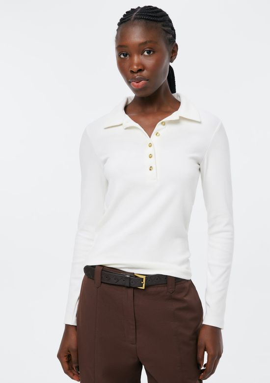 Foto do produto: Polo Feminina Em Ribana Ultra Soft - Off white